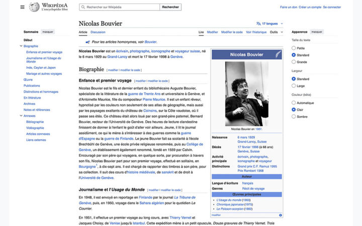 Wikipédia Nicolas Bouvier